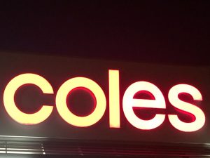 coles sign - property prices unnaffected